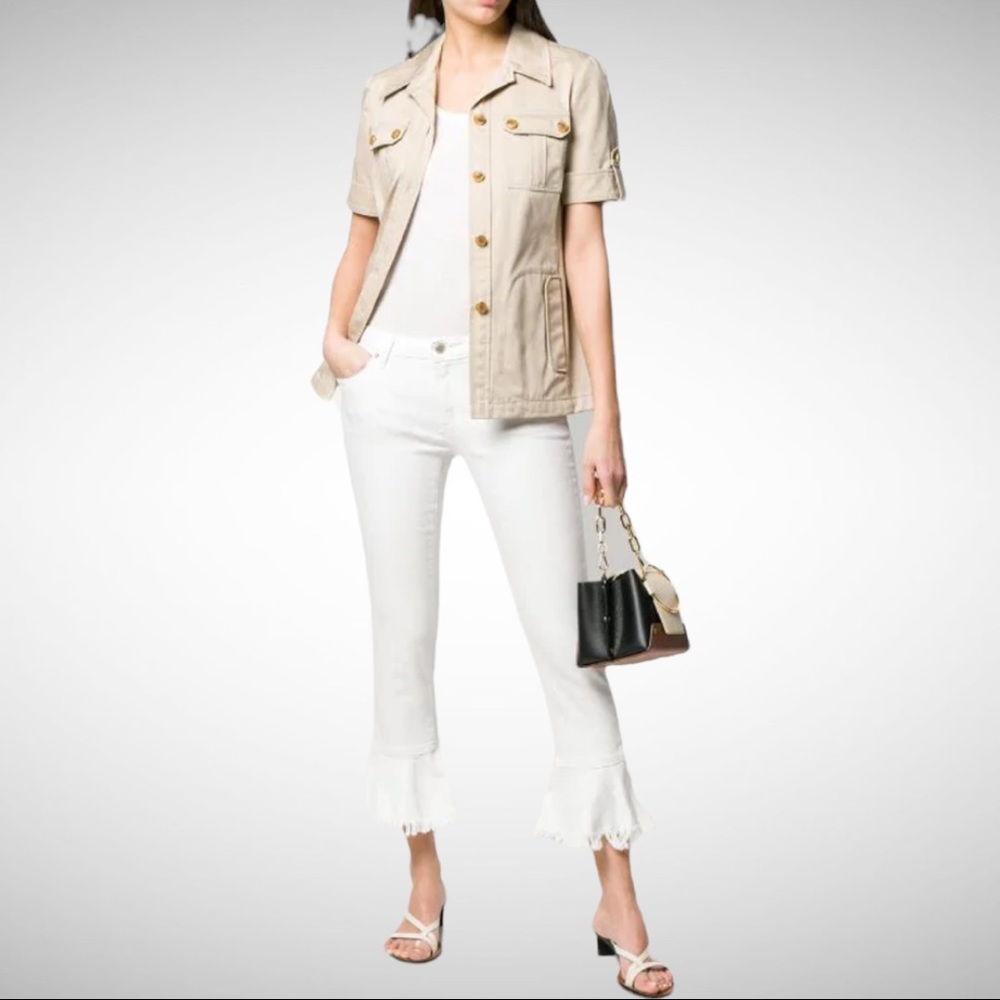 Michael Kors Izzy Flounce Jeans White 4